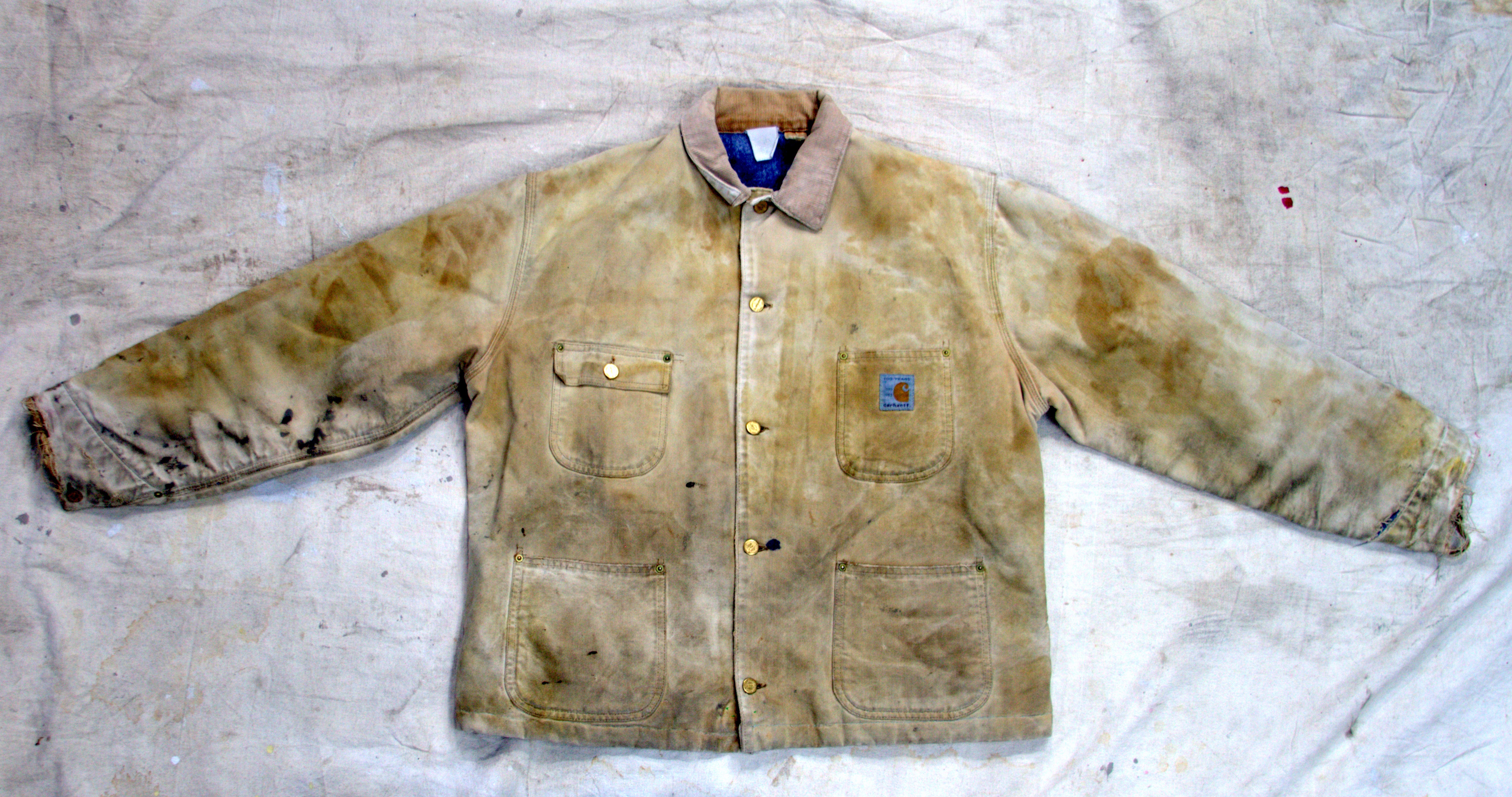 ジャケット・アウター '89 Carhartt 100th anniversary chorecoat Vintage 1989 Carhartt Hunting Chore Coat Jacket 100 Years